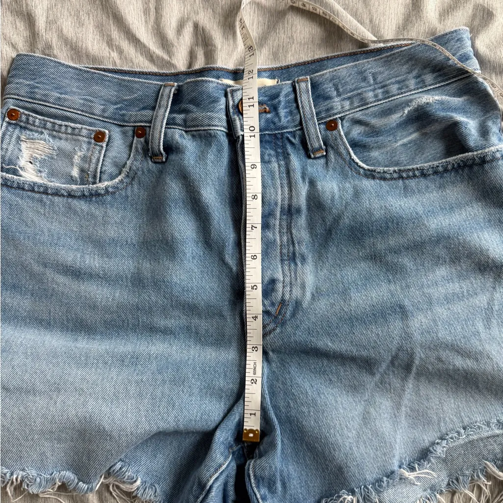 Madewell Women's The Dad Jean Short Blue Cut-Off High Rise Jean Shorts 29 Beach - Image 8