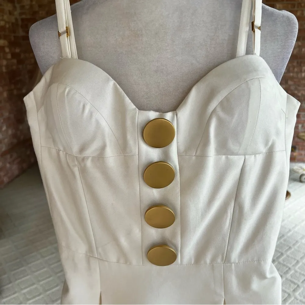 Castle Starr Dress Mini Bustier Ivory Silk Blend 4 Party Sundress Cocktail - Image 3