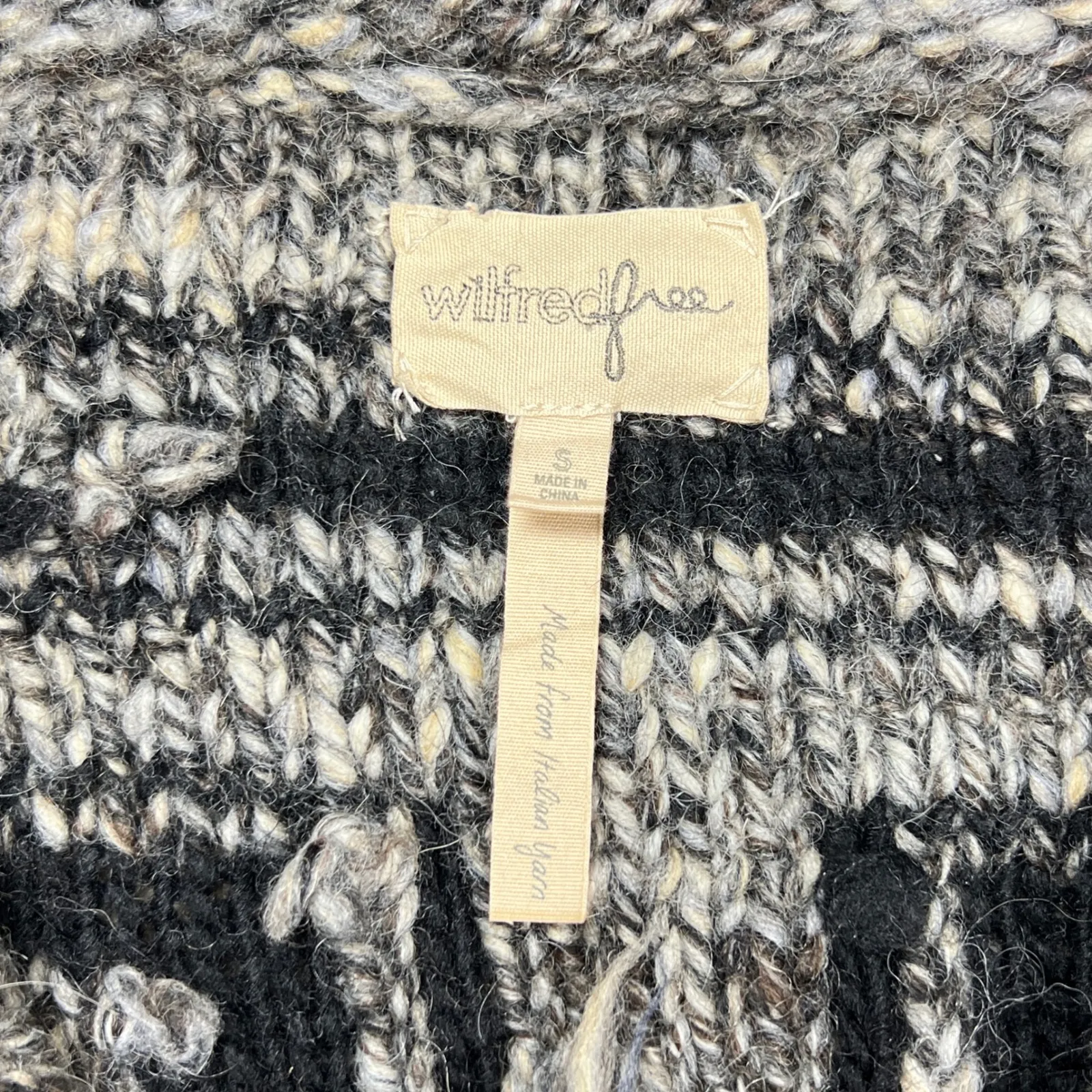 Wilfred Free Italian Yarn Wool Blend Knit Full Zip Cardigan Sweater Small - Image 2