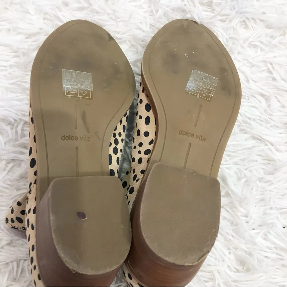 Dolce Vita Kaidie Leather Cheetah Animal Print‎ Ankle Boots Tan Black 8 - Image 4