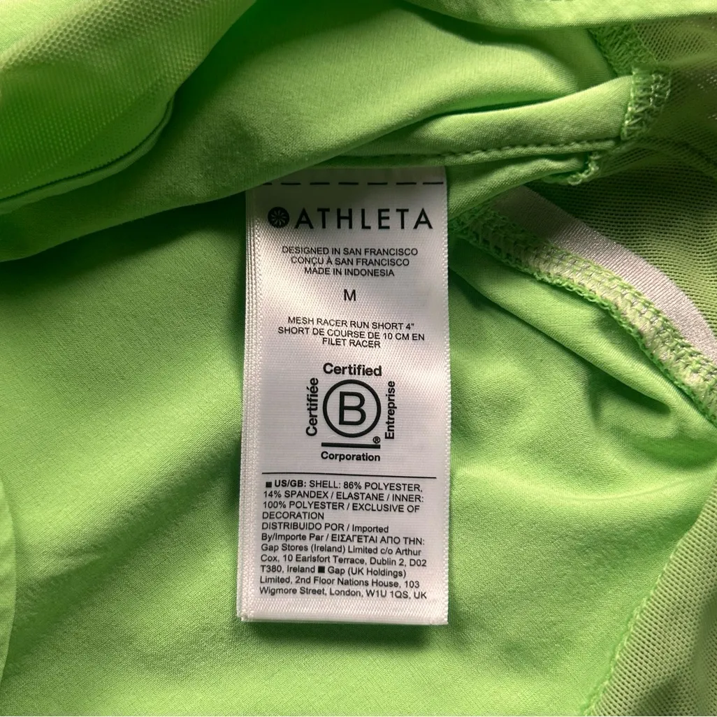 Athleta Women’s Printed Mesh Racer Run Short 4" Lime Green - Image 4