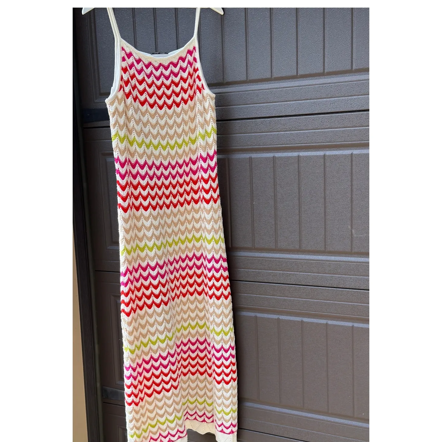 Rachel Zoe · XL · Chevron Crochet Knit Maxi Dress · Multicolored · Boho Resort - Image 6