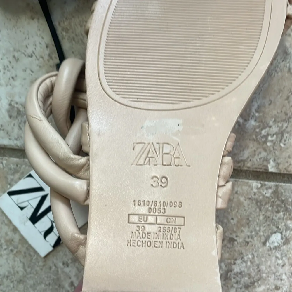 Zara Tubular Knot Strap Flat Leather Sandals - Image 6