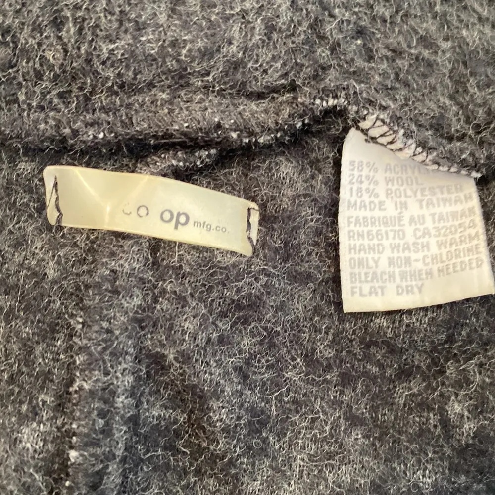 Co Op Mfg. Co. Vintage Y2K Long Sleeve Fleece Hoodie Sz M Acrylic Wool Gray Size M - Image 7