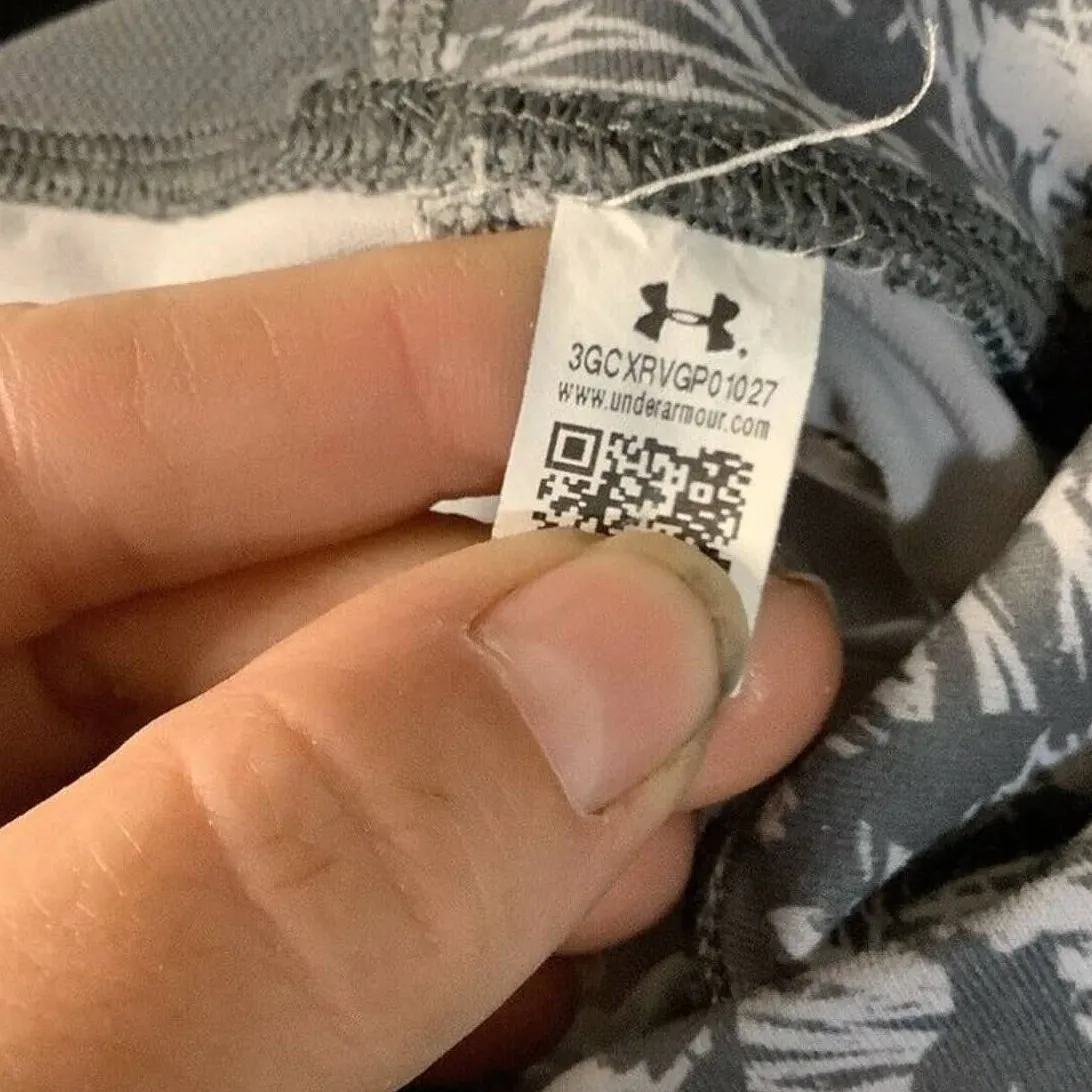 Athleisure Activewear Gray Floral Print Workout Pants Under Armour M - Image 4