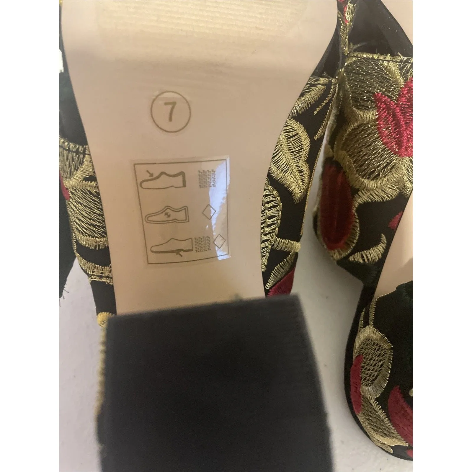 Sole Society Cezanne Multi floral embroidered mules shoes Sandals Sz 7 - Image 15