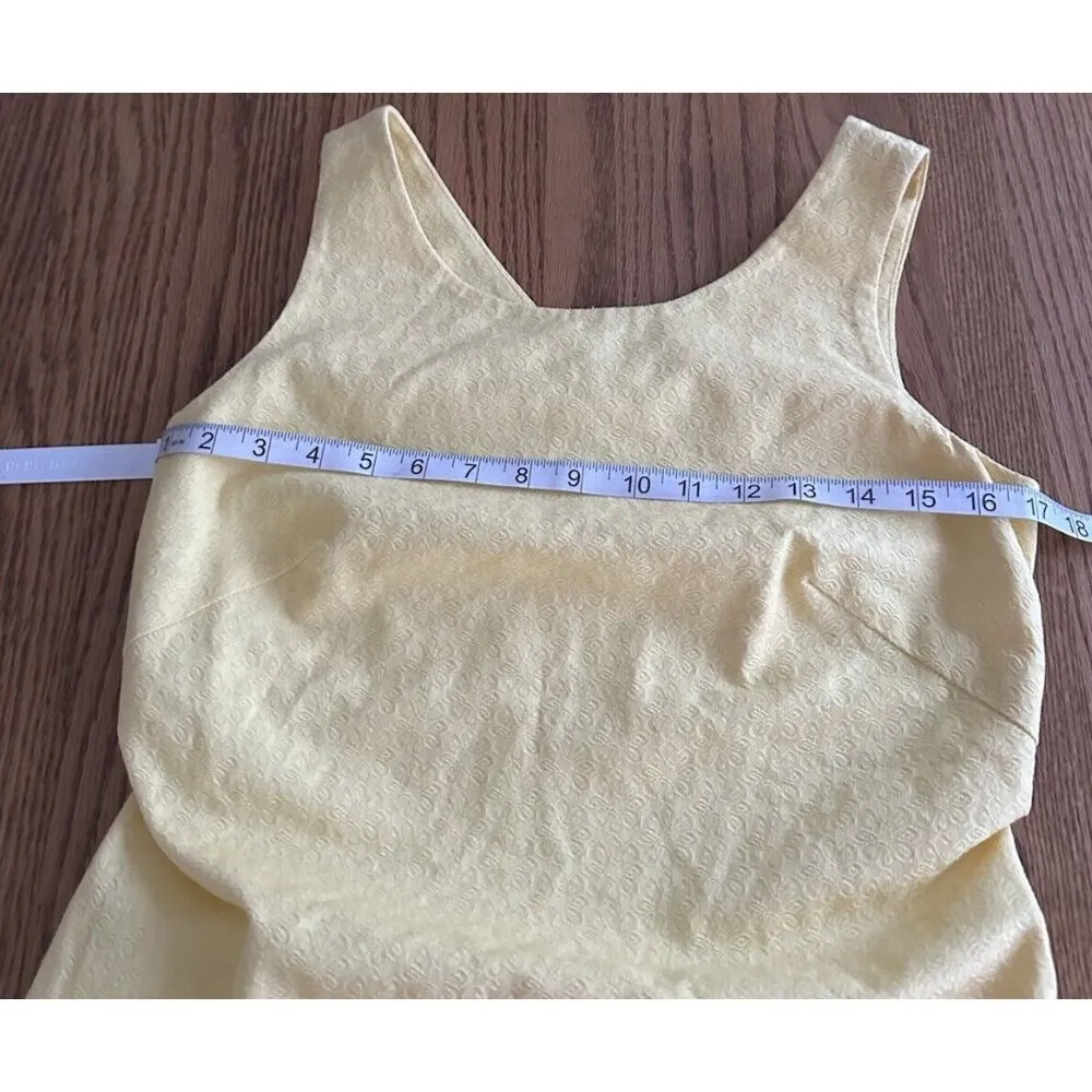 Lilly Pulitzer Fitch Shift Yellow Knee Length Sleeveless Dress Eyelet Textured 2 - Image 10