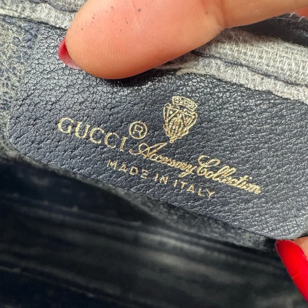 Gucci Vintage Ophidia Navy GG Supreme Canvas Crossbody Bag – Gold Hardware - Image 7