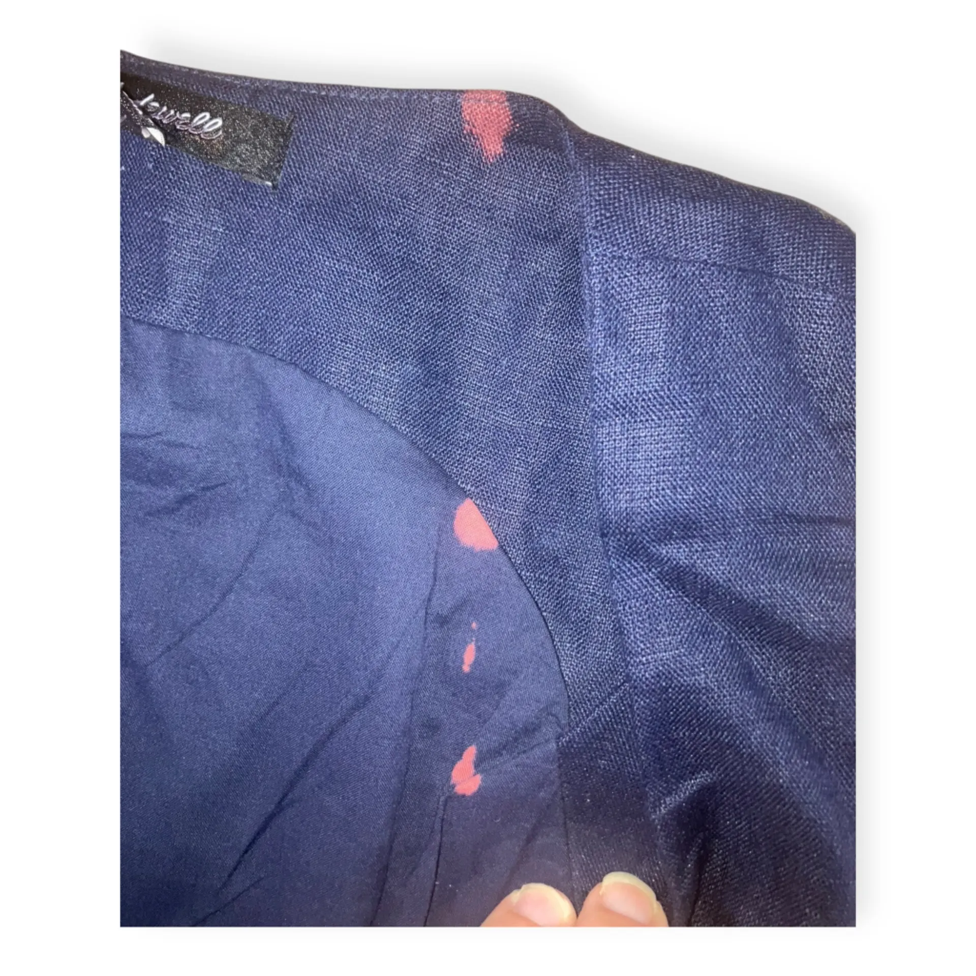 Madewell Womens Blue Linen Scoopneck Cutaway Vest - Image 6