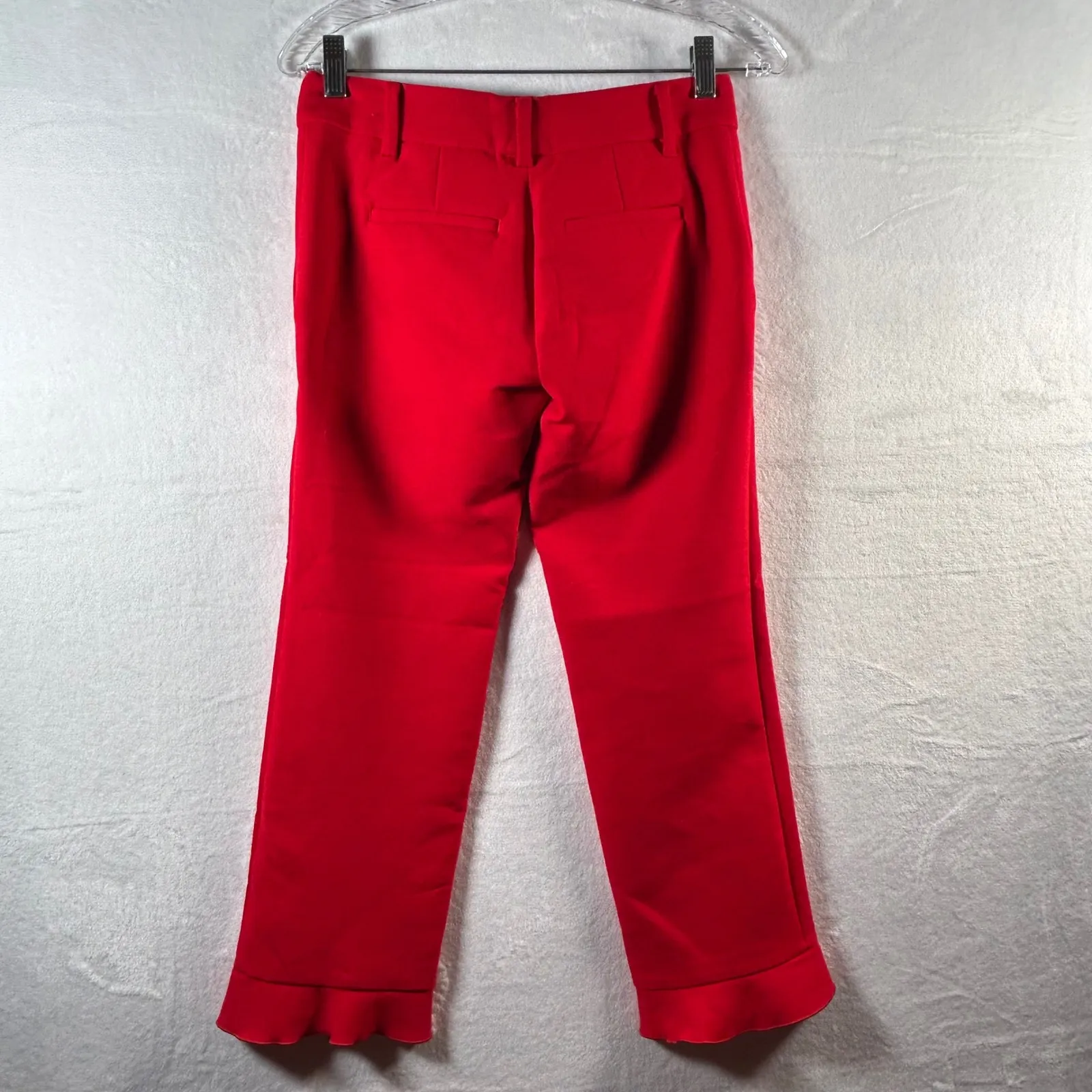 JUBILEE Red Ruffle Hem Cropped Pants Womens Size 28 - Image 4
