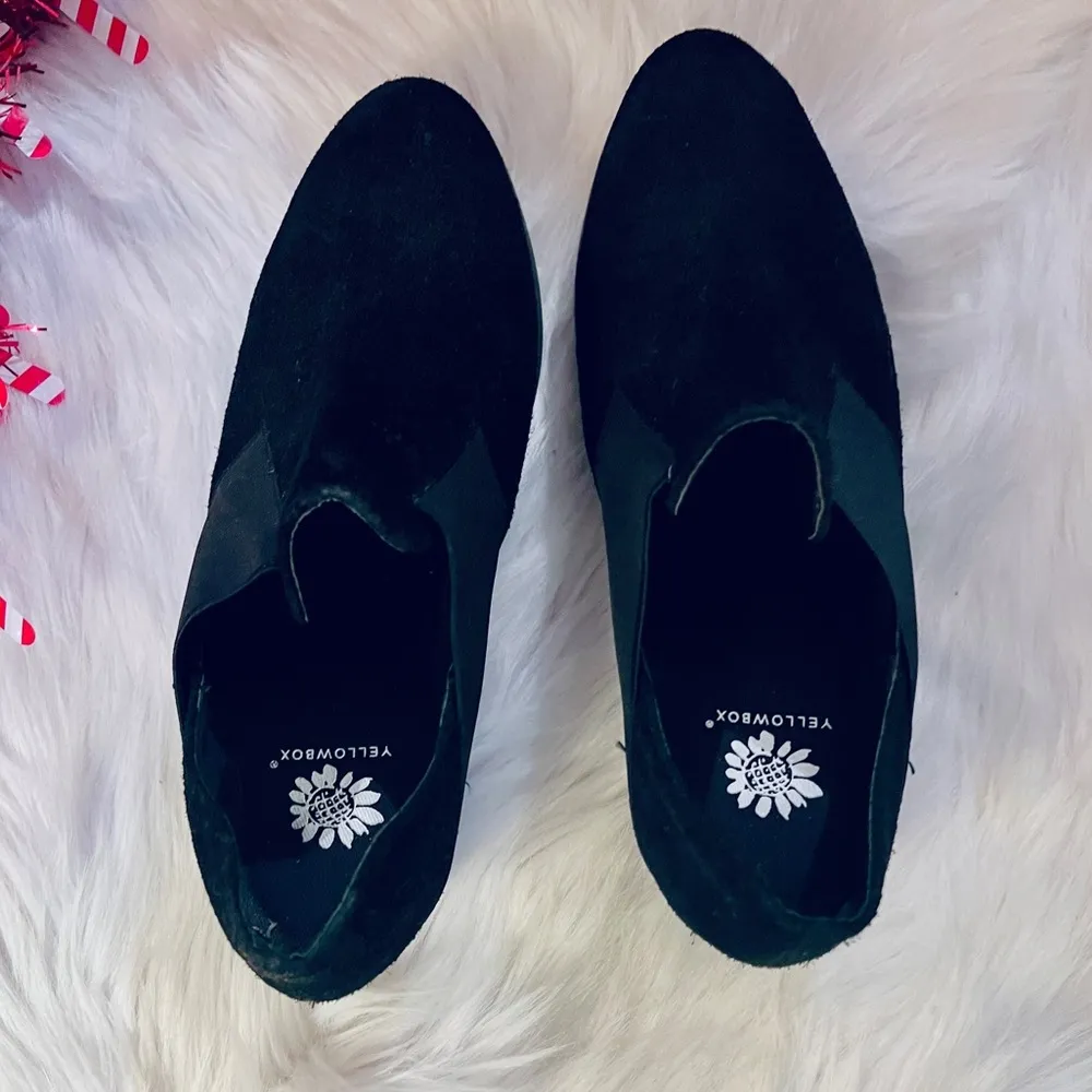 Women’s Ankle Bootie Boots Block Heel Size 9M Black Suede, “Ballon” - Image 5