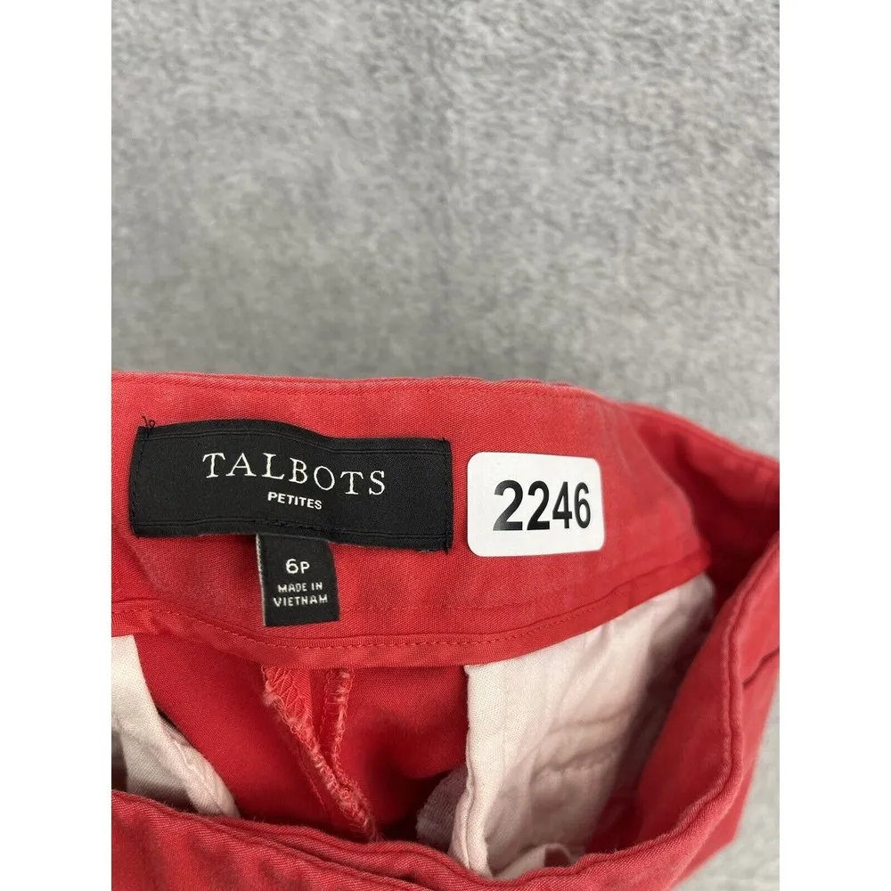 Talbots Women's Pants Solid Orange Red Size 6P Petite Signature Ankle Cotton - Image 5
