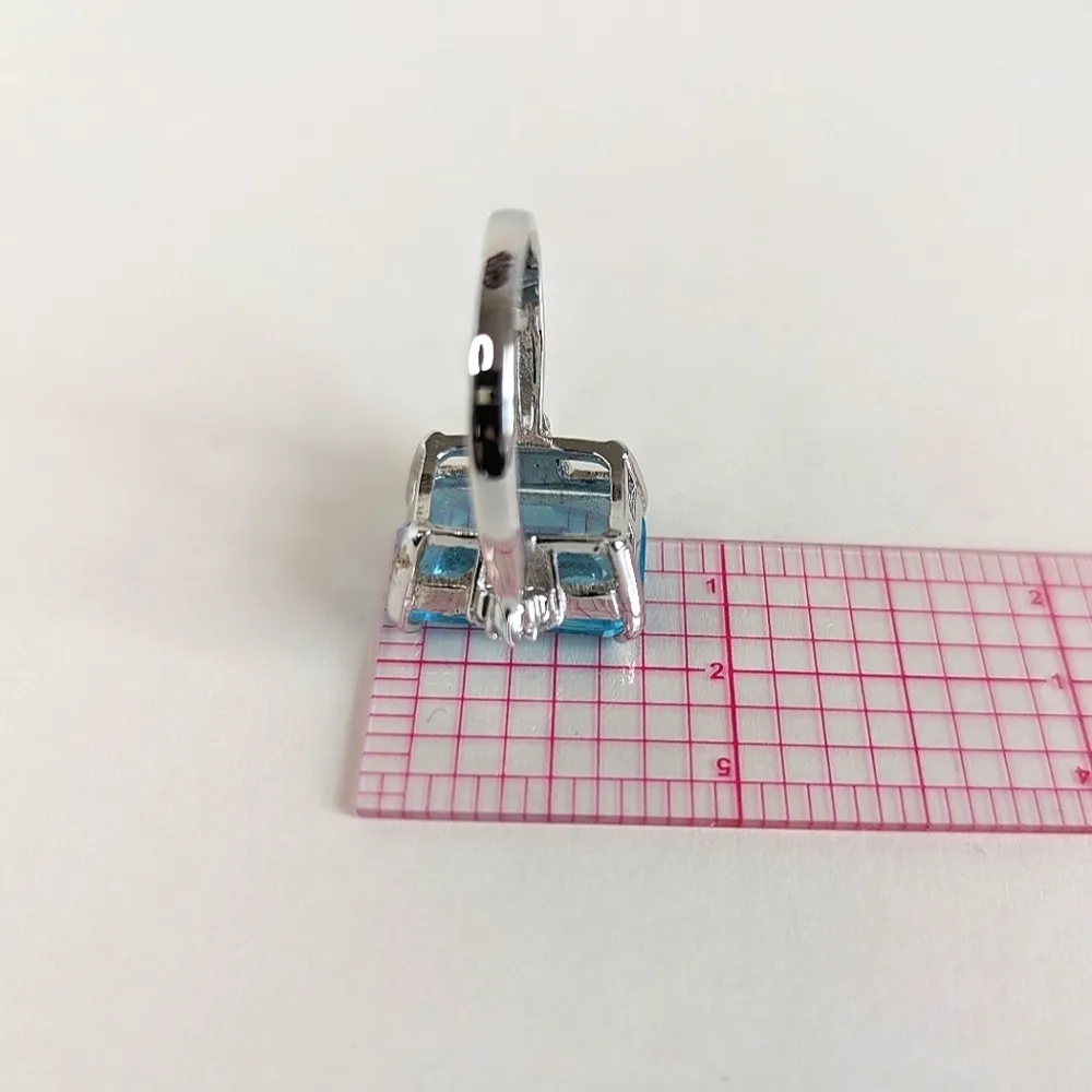 Source Unknown Blue and Silver Ring Size 10 - Image 8