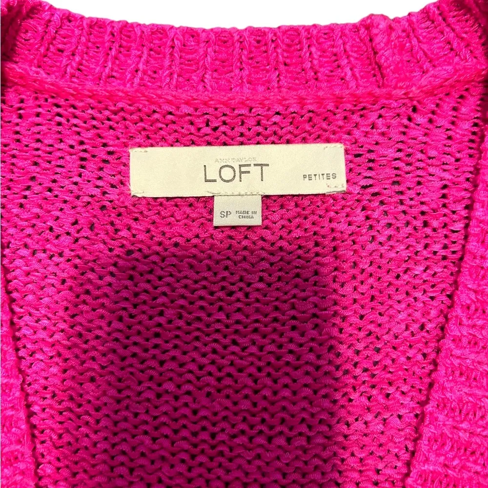 Ann Taylor LOFT bright pink Cardigan size small - Image 4