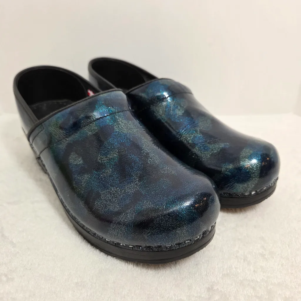 Sanita Aurora‎ Professional Danish Clogs Shoes Black Blue Nurse Size EU 39 US 8 - Image 2