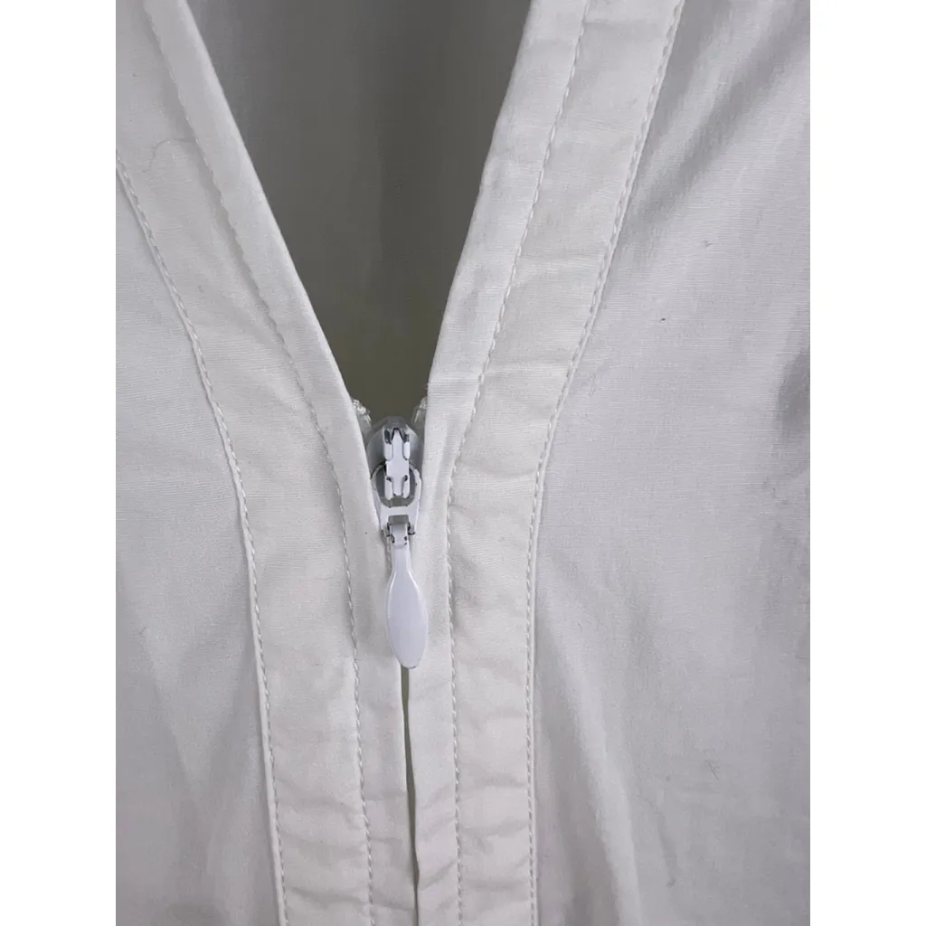 Coldwater Creek Women's 2X White Zip Front Lace Trim Shirt Blouse Cotton Blend - Image 6