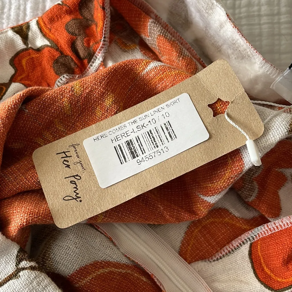 * New* Women’s Linen Mini Skirt White Size 10 - Image 3