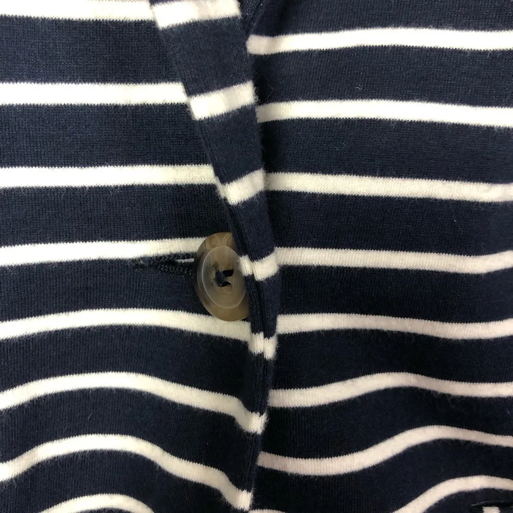 Boden Navy & White Striped Summer Jersey Blazer 2 - Image 6