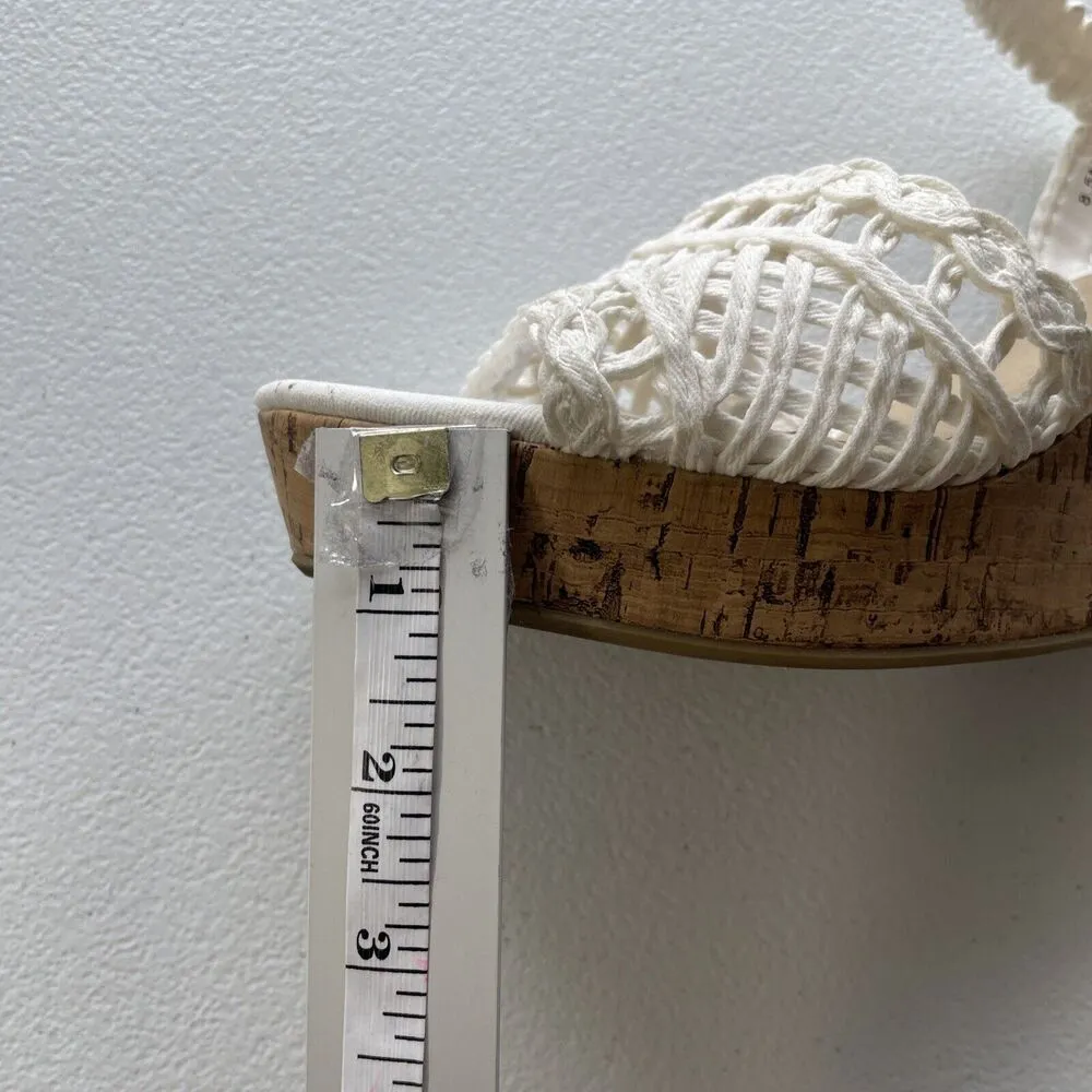 Jellypop Gabrielle Women Cork Wedge Heel Sandals 8.5M White Comfort Fit BohoChic - Image 11