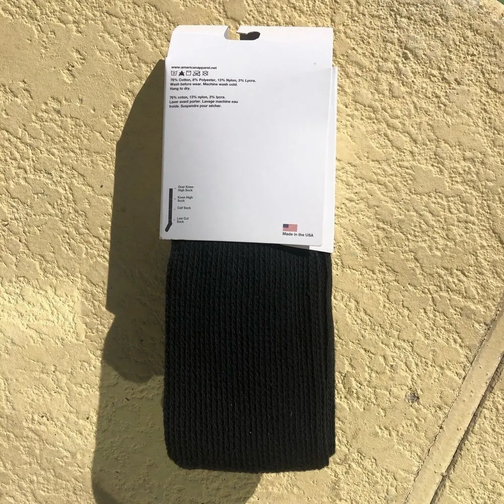New American Apparel Black Thigh High Socks vintage original tall Y2K 2000s rare - Image 8