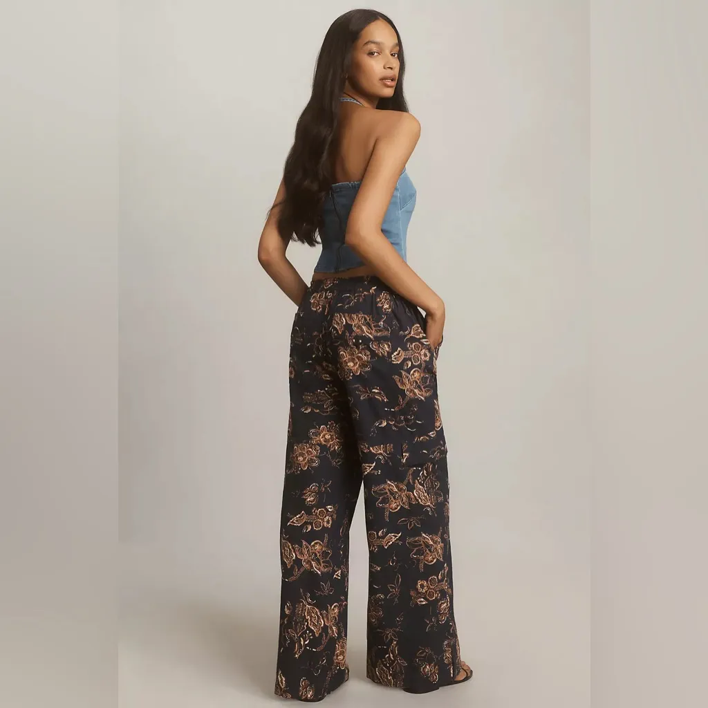 Anthropologie Pilcro Beach Cargo Linen Pants Womens Size L - Image 3