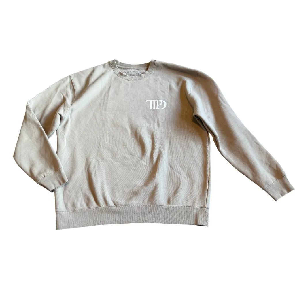 Taylor Swift The Tortured Poets Department Crew Neck Pullover Beige Size XL - Image 2