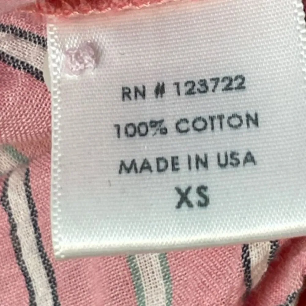 Xirena Scout Gauze Cotton Long Sleeve Button Down Pink/Grey Stripe XS Pink - Image 5