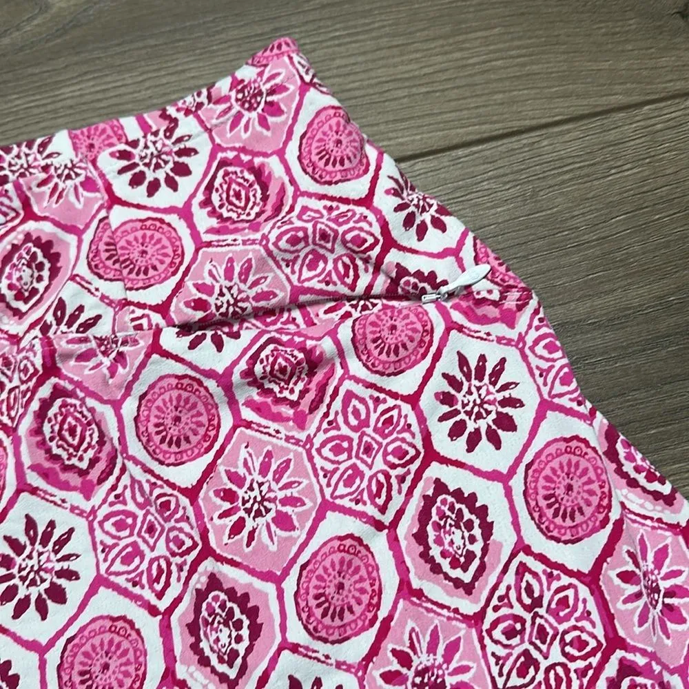 IBKUL‎ 15” Terra Print Swing Golf Skirt Skort Pink Size Large - Image 7