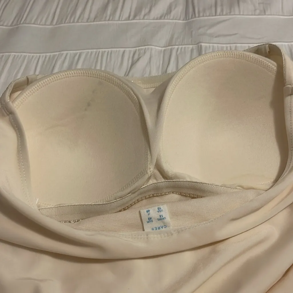 Primark Beige Strapless One Piece Swimsuit - Image 3
