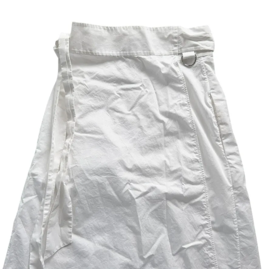 Tibi Eco Poplin Back Wrap Skirt White Size 2 Organic Cotton Midi Lightweight - Image 4