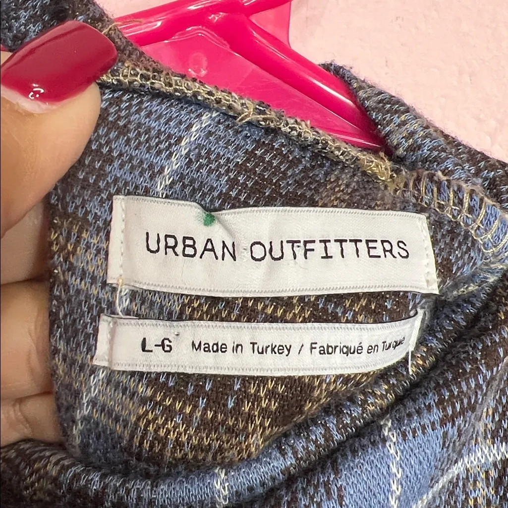 Urban Outfitters Highland Plaid Mock-Neck Mini Dress. Size L - Image 5