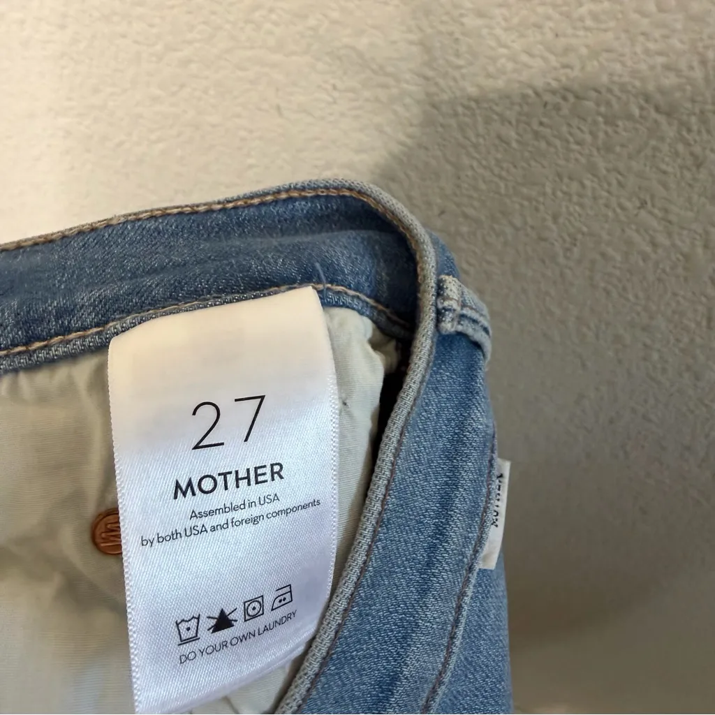 MOTHER Denim The Insider Crop Step Fray Hem Jeans Thrilling Shots Size 27 - Image 8