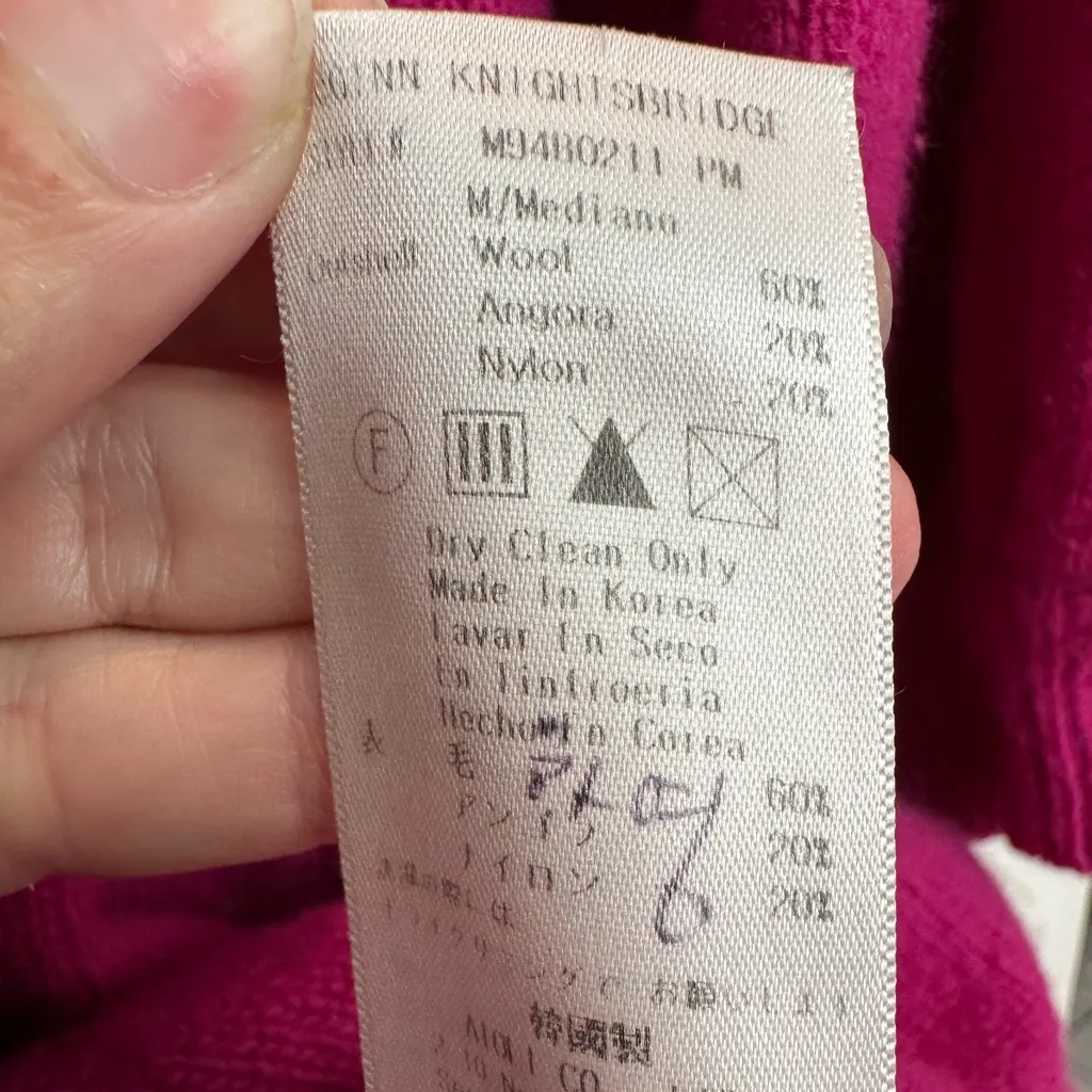 McGinn Knightsbridge Angora Wool Pink Fuchsia V - Image 10