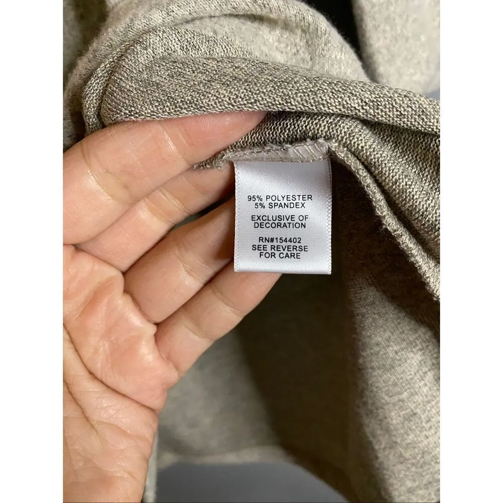 Clover + Pine Gray Pumpkin Fall Embroidered Crew Neck 3/4 Sleeve Top XL - Image 6