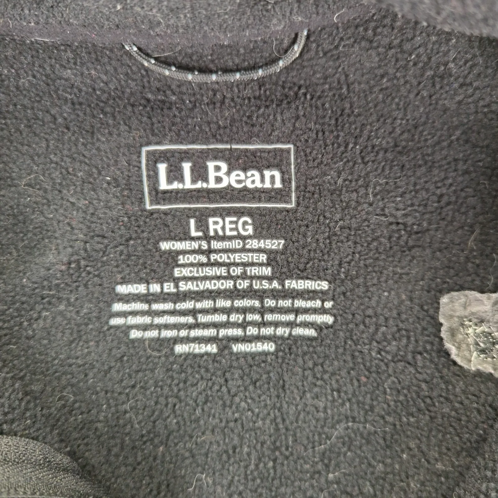 LL Bean Fleece Vest Black Zip Up BRANDED Women's Size Large Gorpcore‎ - Image 5