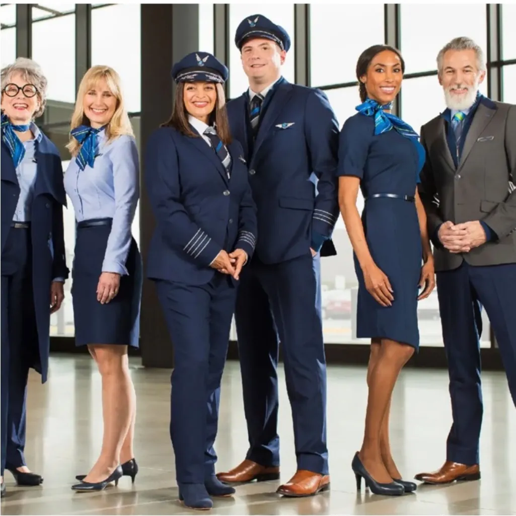 Alaska Airlines Luly Yang Dress Uniform Unisync Blue Short Sleeve Size 10 PT - Image 5