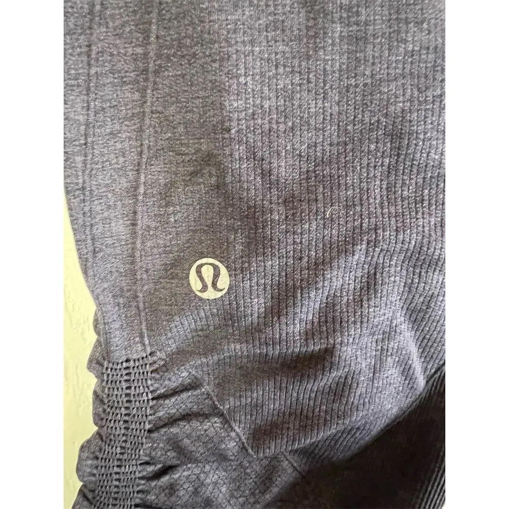 Lululemon In The Flow Crop II Heathered Navy Blue Leggings Women’s M Cro… Size 6 - Image 5