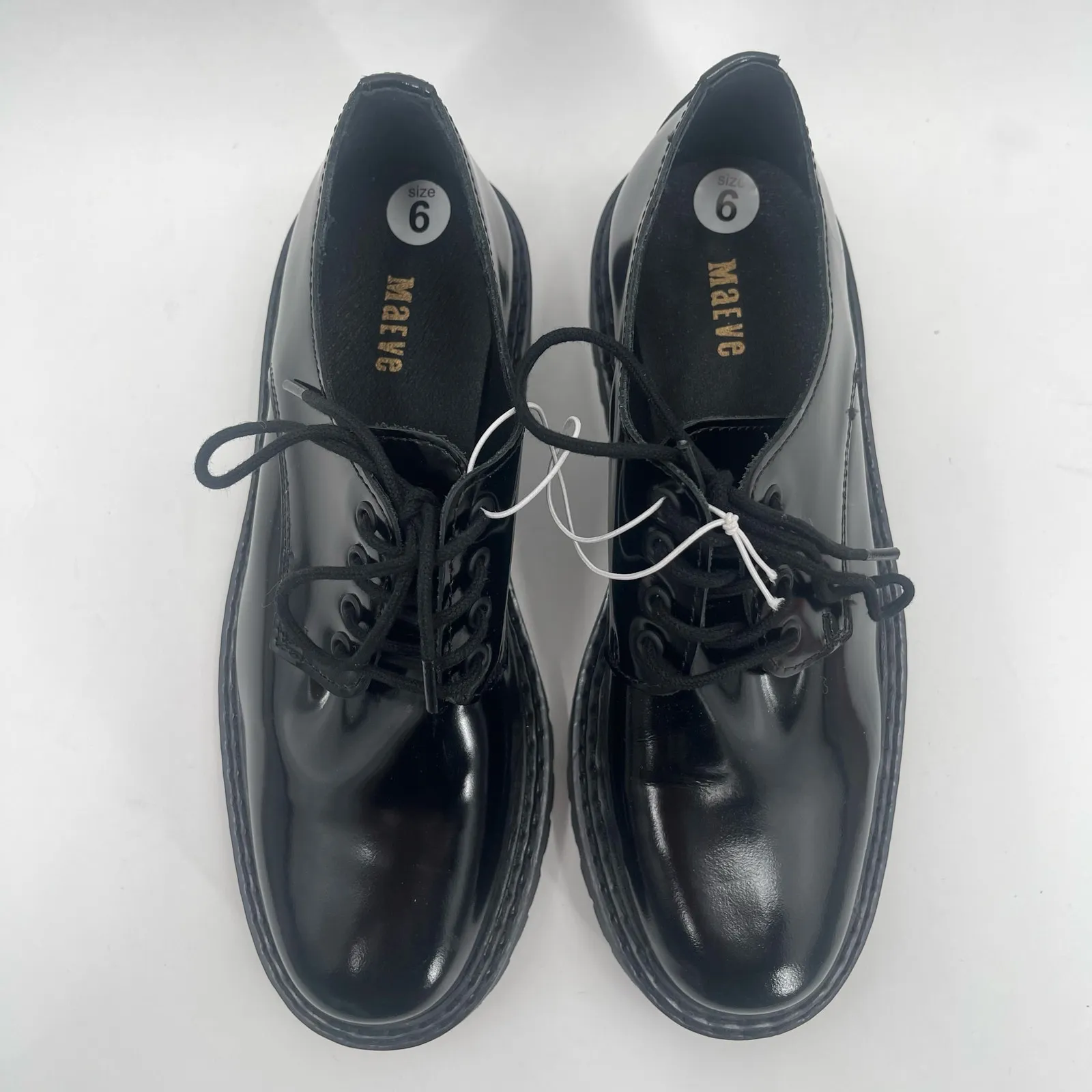 MAEVE Loafers Size 36 (US 6) NEW Lace Up Black Patent Leather Lace Up Prep NWOT - Image 6