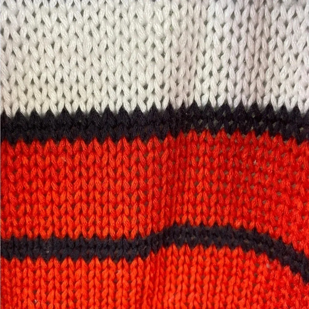 Lightweight knit red white Nautical Coastal Grandma old money Resortwear Sweater Size M - Image 4