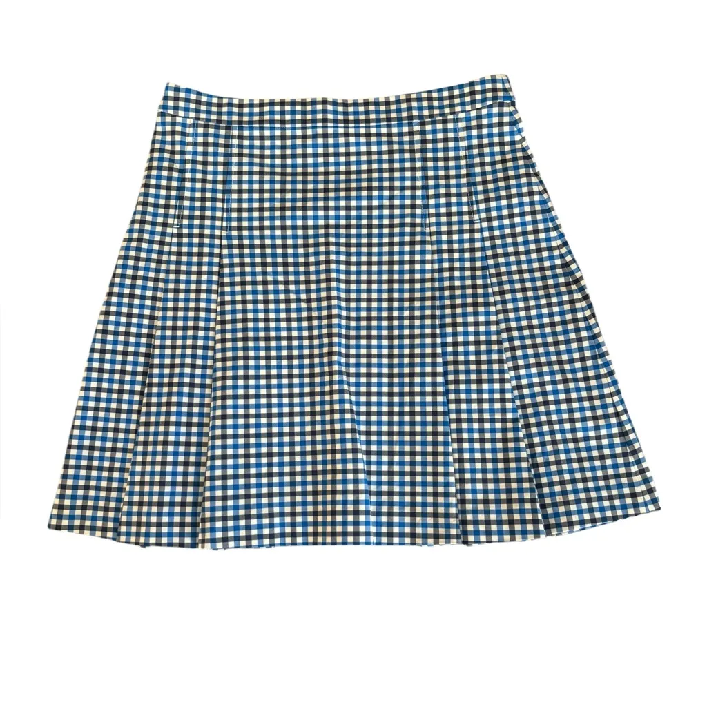 Tory Burch Tory Sport Pleaded Tennis Skirt Blue White Gingham Womens Size 6 - Image 4