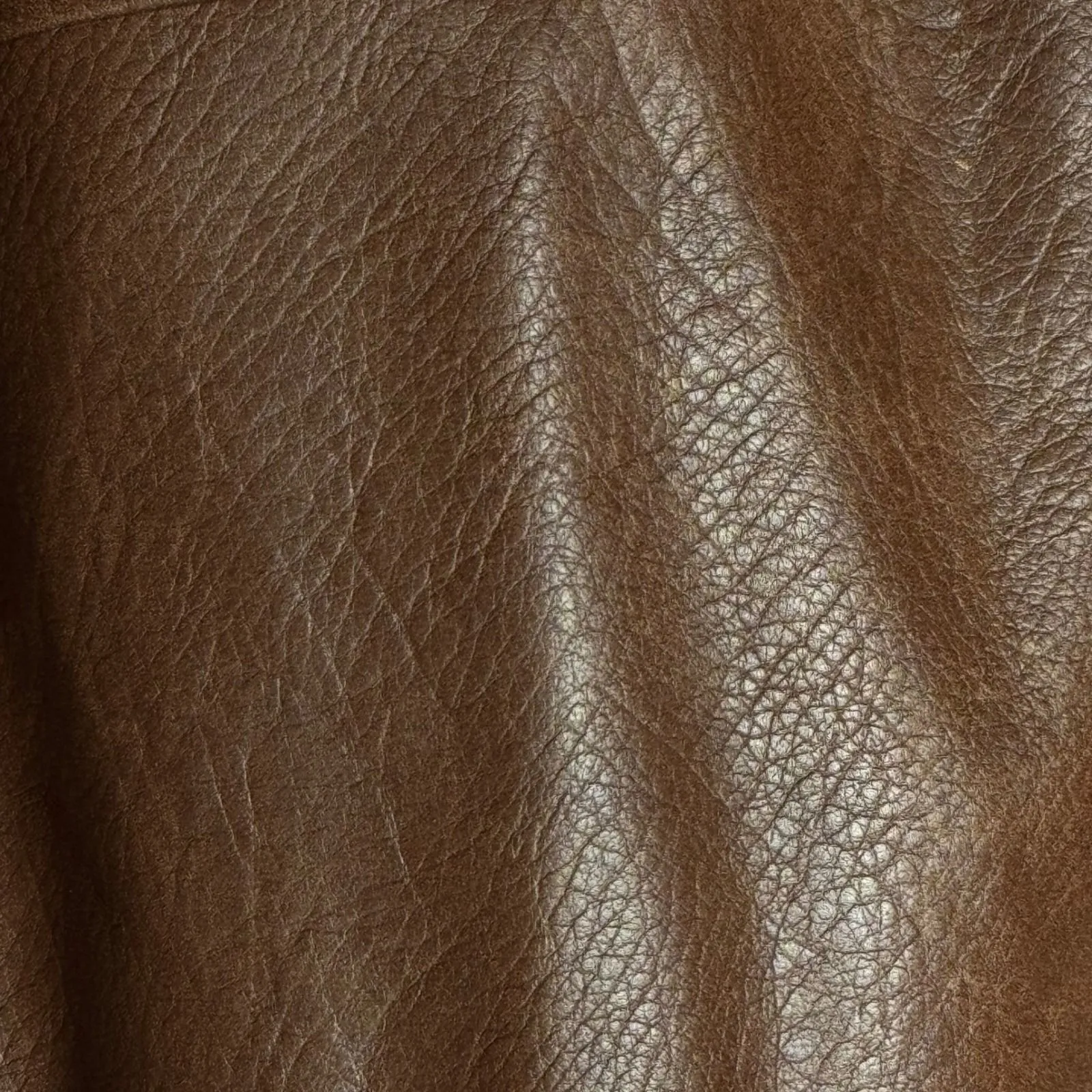 7FAM Faux Leather Moto Jacket Brown Asymmetrical Zip Women L Biker Chic PunkRock - Image 12