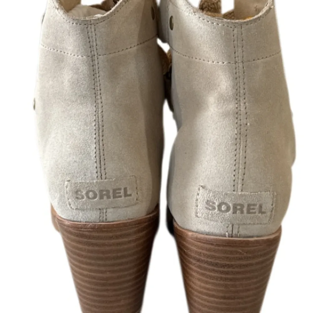 Sorel Stylish Cream Wedge Sandals - Image 4