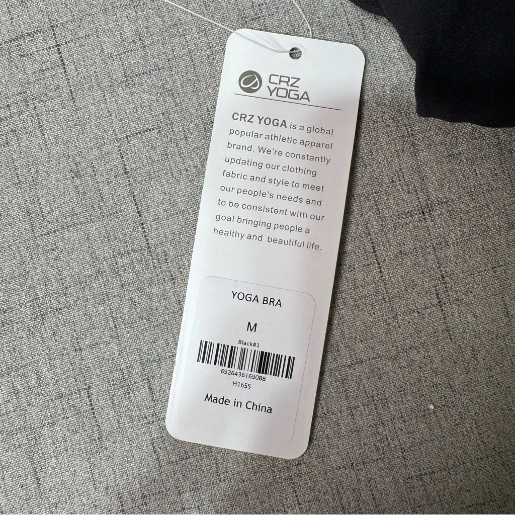 CRZ Yoga Butterluxe Y Back Sports Bra Padded Racerback Black Medium NWT - Image 10