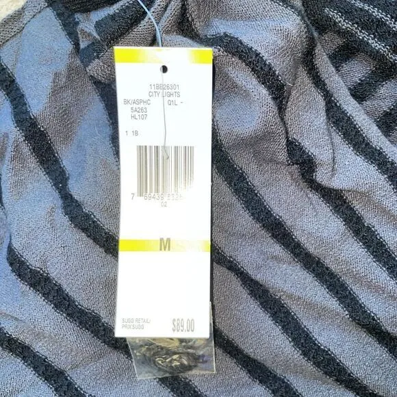 Nine West Womens Woven Maxi Striped Flare Black‎ Skirt  Size M NWT - Image 4