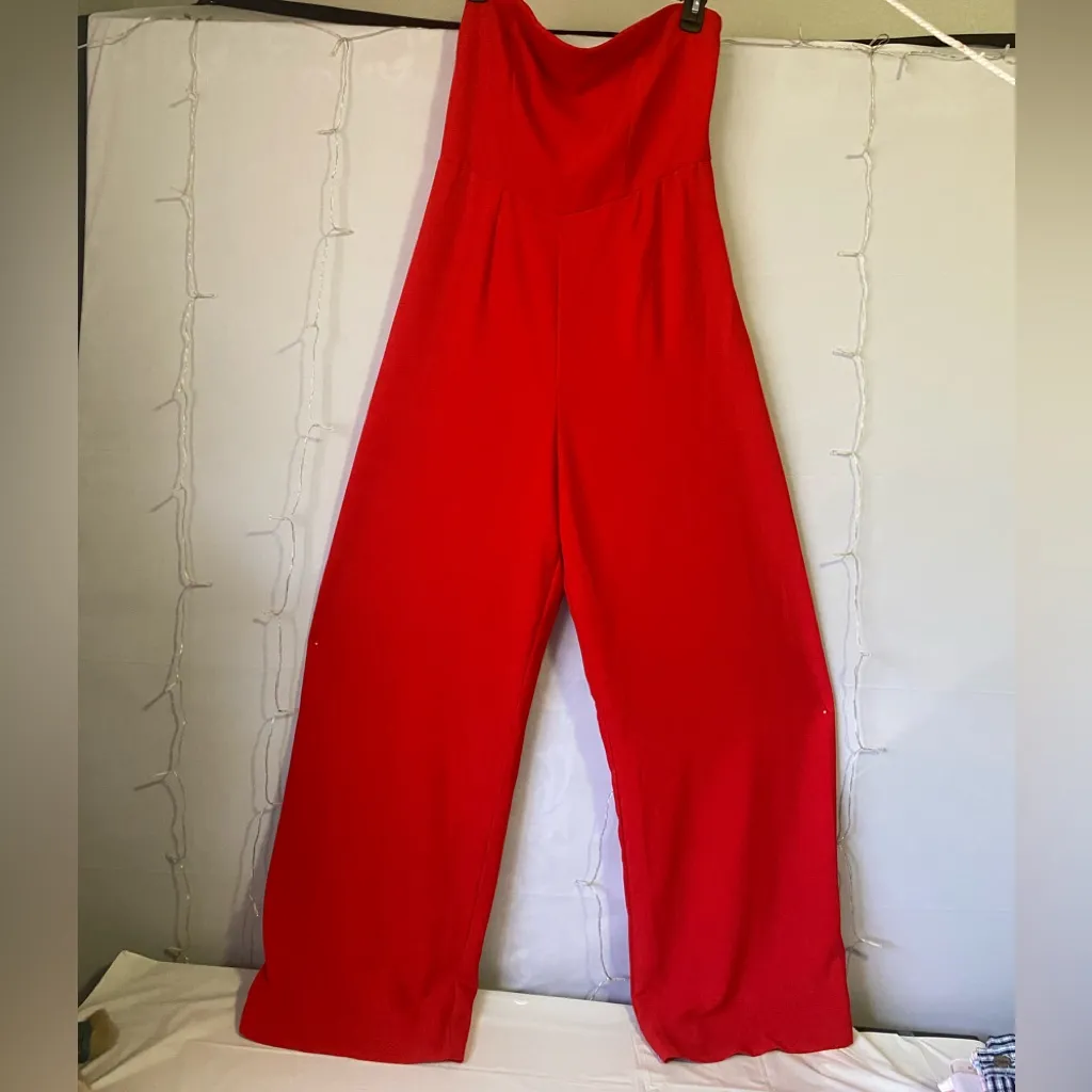 White House Black Market Vibrant Red Jumpsuit - Image 2