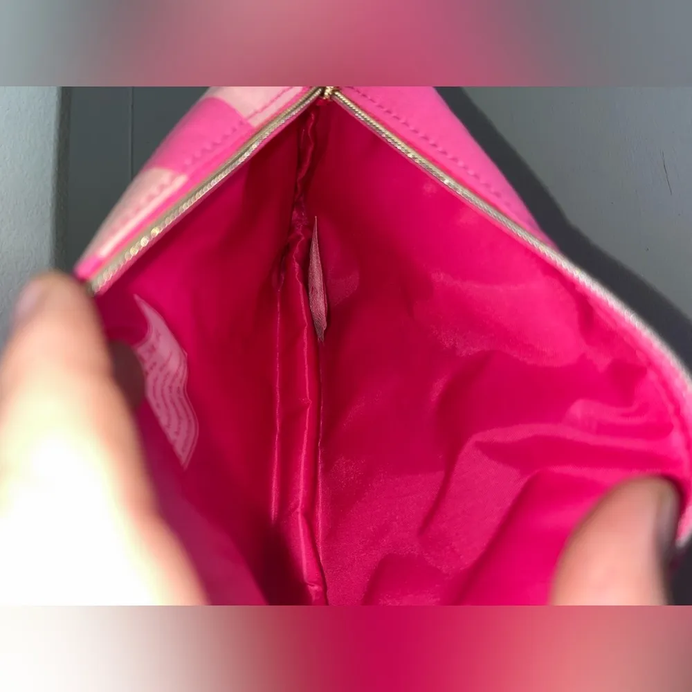 ESTEE LAUDER NWOT Retired Sea Printed Cosmetic Makeup Bag Pink Zipper Stripes - Image 14