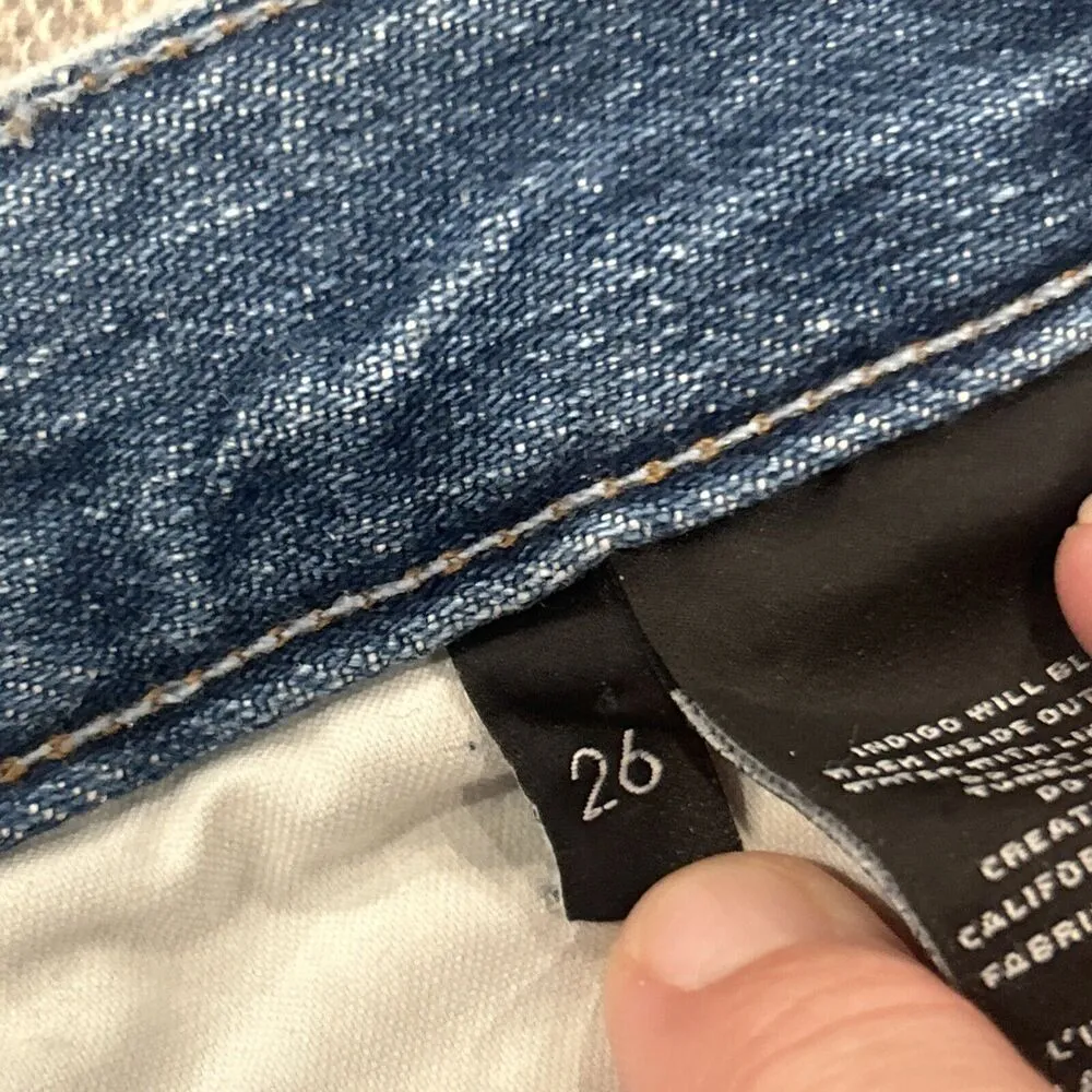 J Brand Jeans Ivy Womens 26 High Rise Bleach Wrecked Faded Cropped Button Fly - Image 8