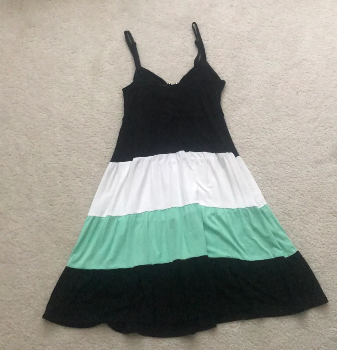 Tiered Black/White/Mint Dress - Image 2