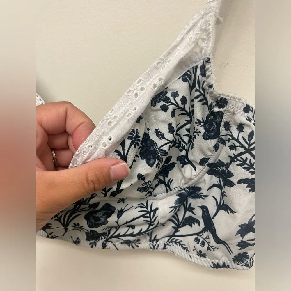 Laura Ashley x Urban Outfitters Bodice Style Blue and White Bralette - Image 3