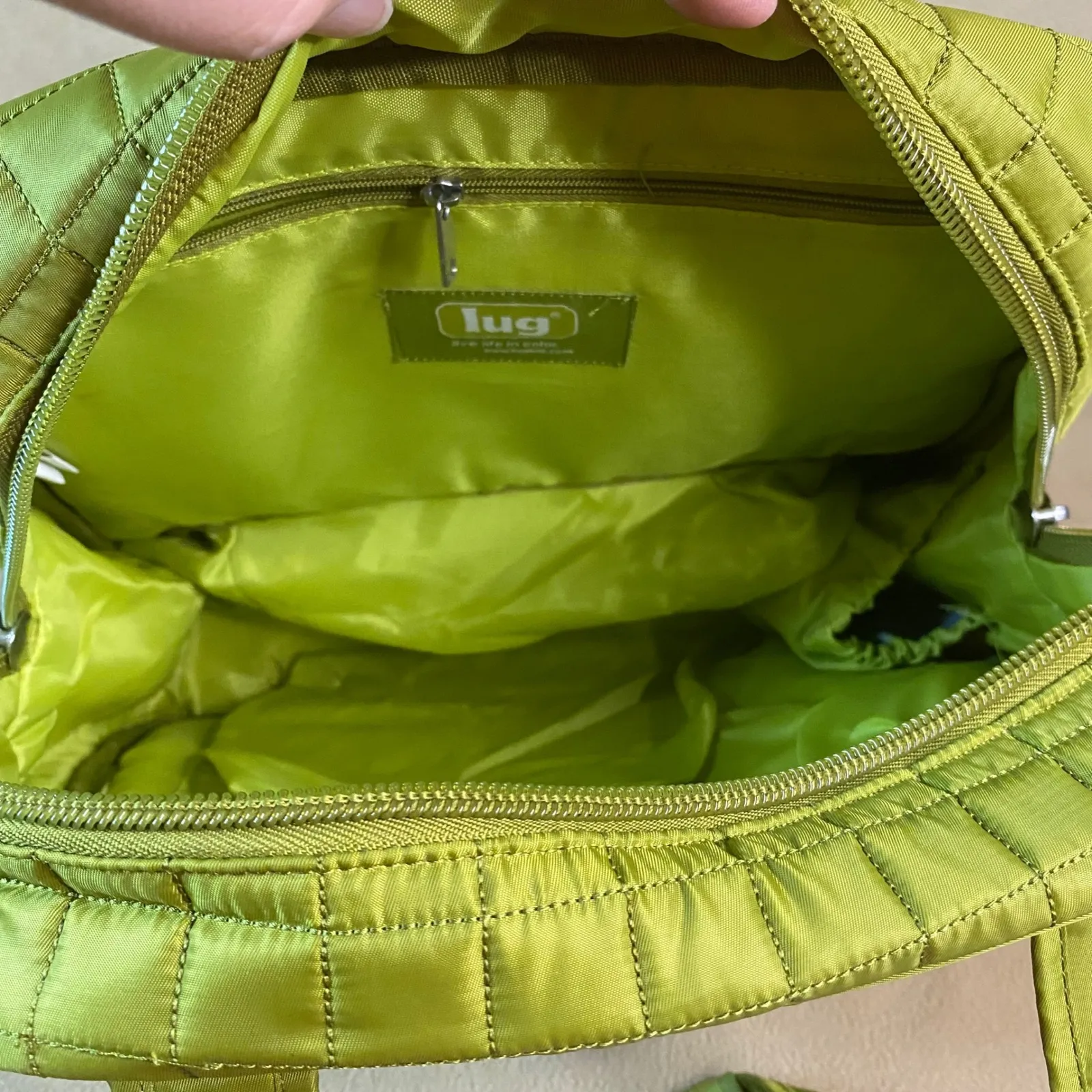 Lug Puddle Jumper Tote‎ Passport Travel Wallet Organizer Jewelry Pouch Set Green - Image 7